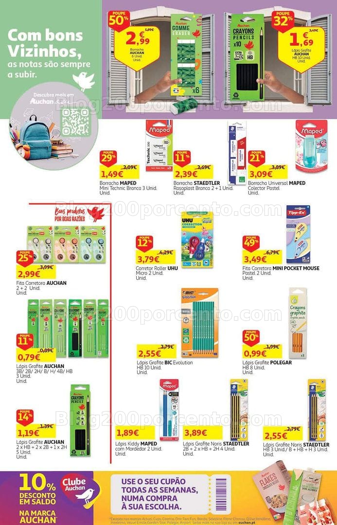 Antevisão Folheto AUCHAN Regresso às Aulas Promoções de 4 a 21 setembro