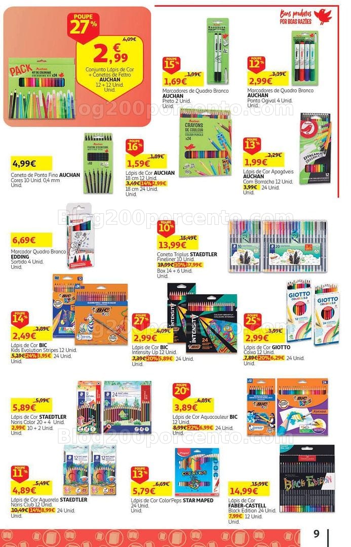 Antevisão Folheto AUCHAN Regresso às Aulas Promoções de 4 a 21 setembro