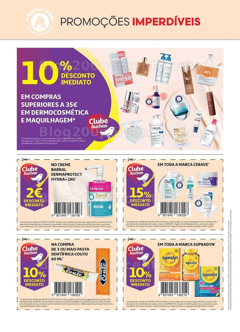 Antevisão Folheto AUCHAN Saúde e Bem-Estar Promoções de 2 setembro a 3 outubro