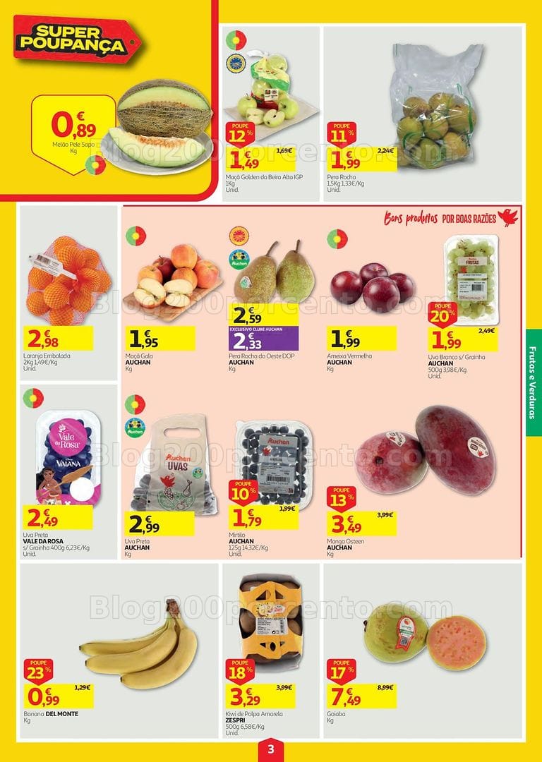 Antevisão Folheto AUCHAN Frescos Super Poupança Promoções de 10 a 16 setembro