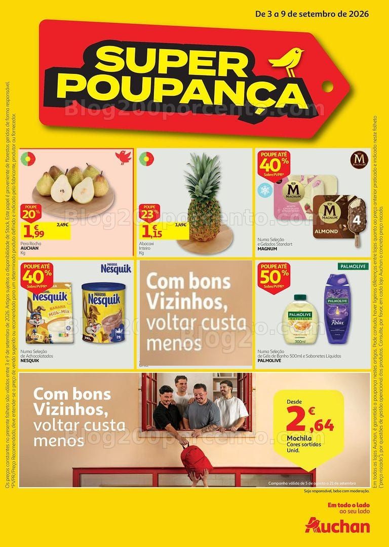 Antevisão Folheto AUCHAN Super Poupança Promoções de 3 a 9 setembro
