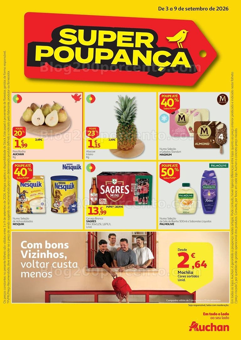 Antevisão Folheto AUCHAN Super Poupança Promoções de 3 a 9 setembro