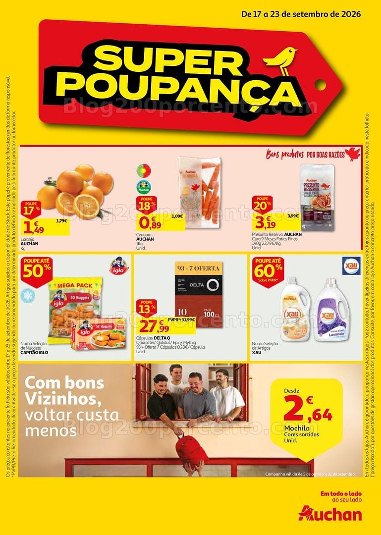 Antevisão Folheto AUCHAN Super Poupança Promoções de 17 a 23 setembro