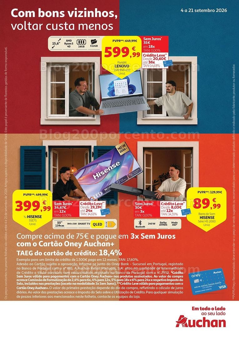 Antevisão Folheto AUCHAN Tecnologia Promoções de 4 a 21 setembro