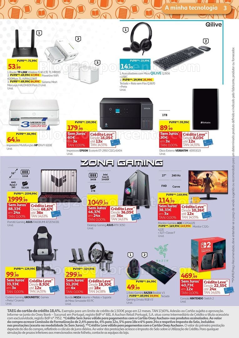 Antevisão Folheto AUCHAN Tecnologia Promoções de 4 a 21 setembro