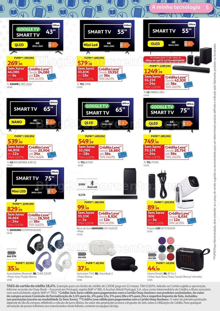 Antevisão Folheto AUCHAN Tecnologia Promoções de 4 a 21 setembro