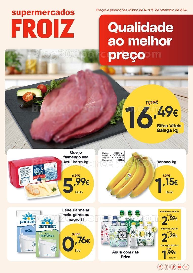 Antevisão Folheto FROIZ Promoções de 16 a 30 setembro