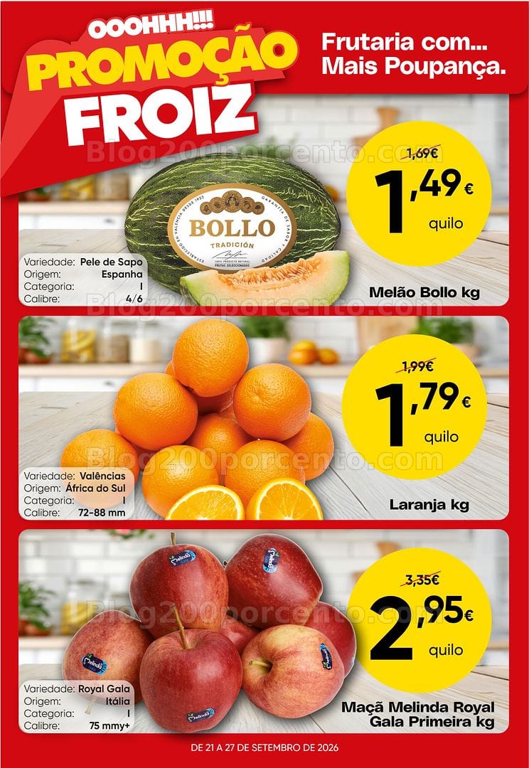 Antevisão Folheto FROIZ Promoções de 21 a 27 setembro