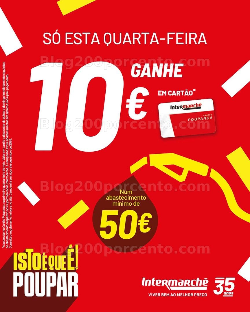 ALERTA - Oferta de 10€ em cartão INTERMARCHÉ só esta quarta-feira - 2 setembro