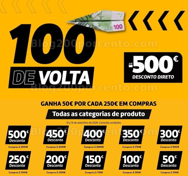 ALERTA - Ganha 100€ por cada 500€ de compras RADIO POPULAR Promoções de 12 a 15 setembro