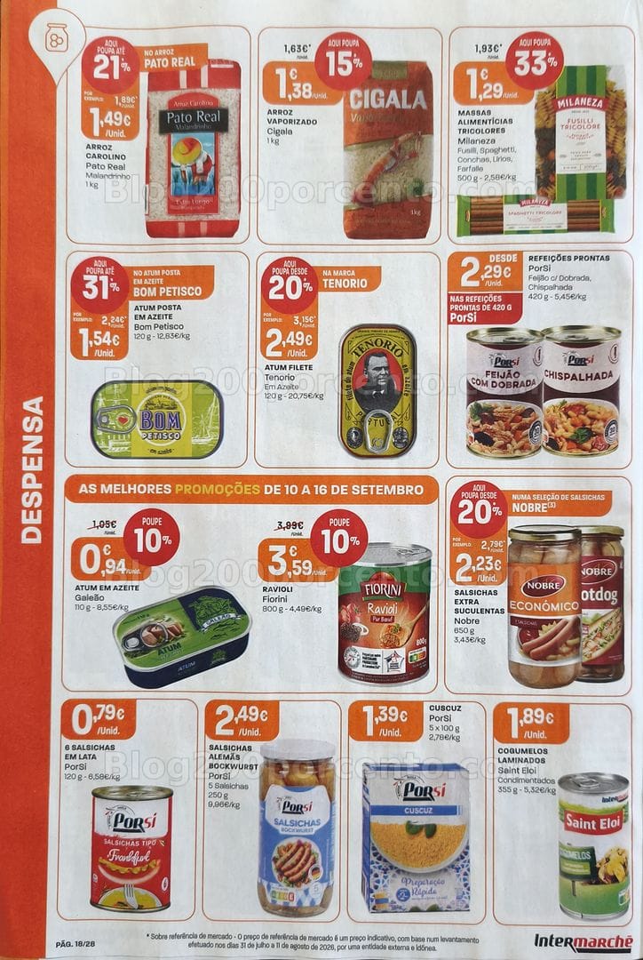 Antevisão Folheto INTERMARCHÉ Promoções de 10 a 16 setembro