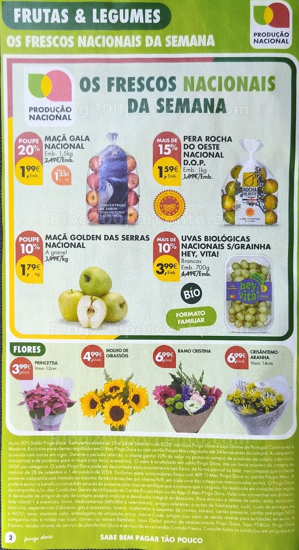 Antevisão Folheto PINGO DOCE Promoções de 22 a 28 setembro