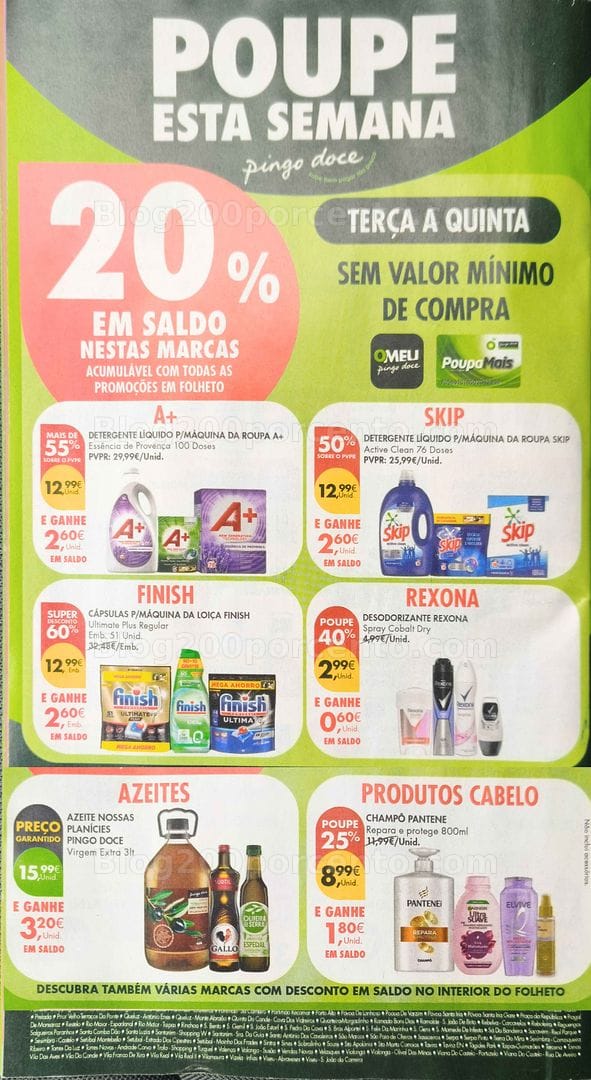ALERTA - 20% de desconto em cartão PINGO DOCE Promoções de terça a quinta - 8 a 10 setembro