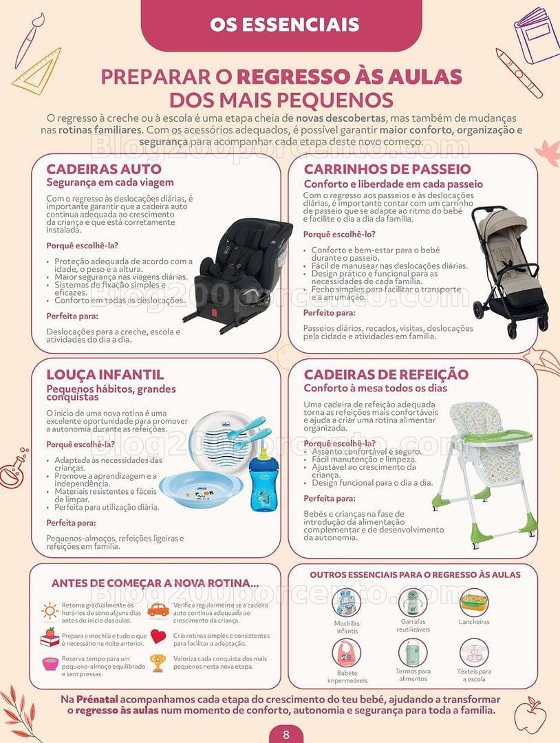 Antevisão Folheto PRÉNATAL Regresso à Escola Promoções de 3 a 23 setembro