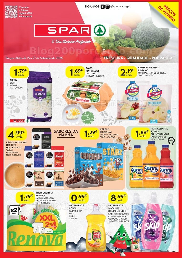 Antevisão Folheto SPAR Promoções de 15 a 27 setembro