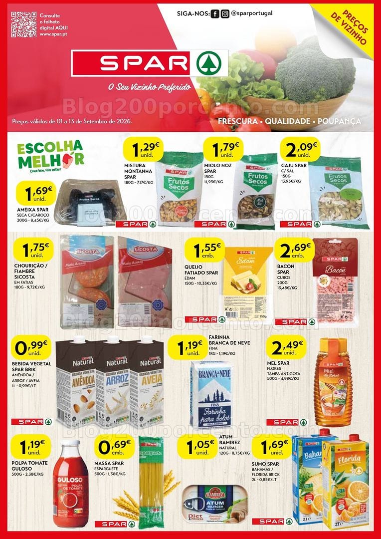 Antevisão Folheto SPAR Açores Promoções de 1 a 13 setembro