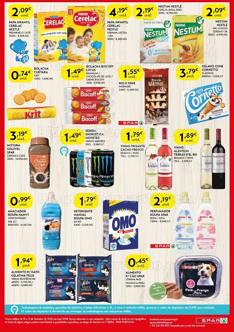 Antevisão Folheto SPAR Açores Promoções de 1 a 13 setembro