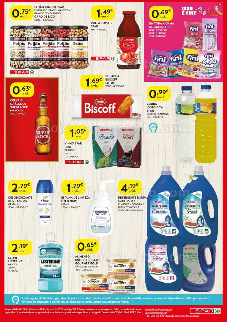 Antevisão Folheto SPAR Açores Promoções de 29 setembro a 11 outubro