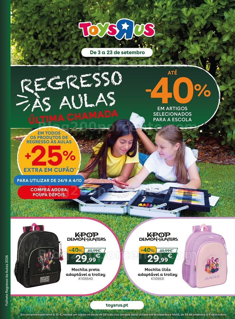 Antevisão Folheto TOYSRUS Regresso às Aulas Promoções até 23 setembro