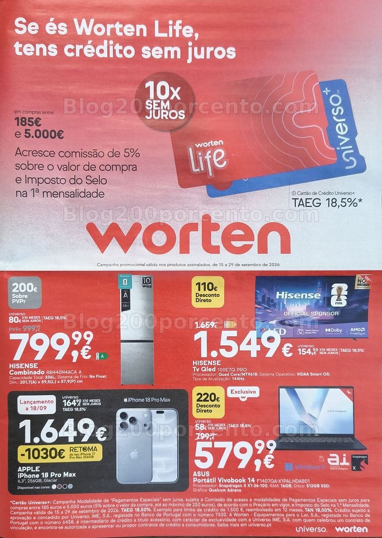 Antevisão Folheto WORTEN Life Promoções até 29 setembro