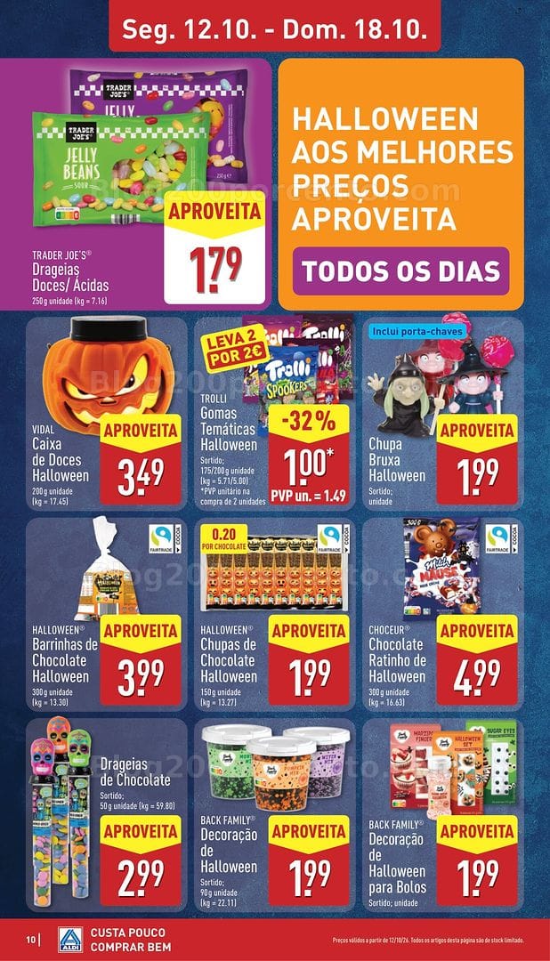 Antevisão Folheto ALDI Halloween Promoções de 12 a 18 outubro