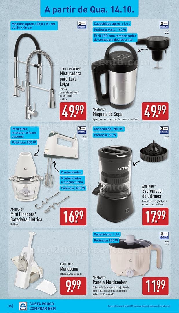 Antevisão Folheto ALDI Bazar Cozinha Promoções de 14 a 18 outubro