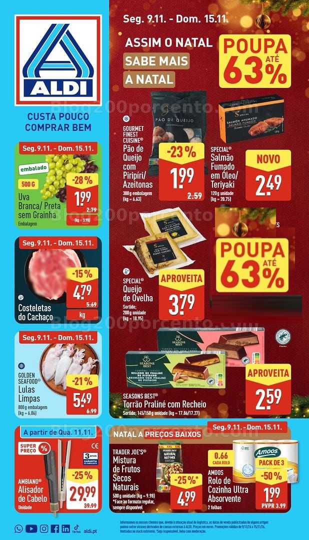 Antevisão Folheto ALDI Promoções de 9 a 15 novembro