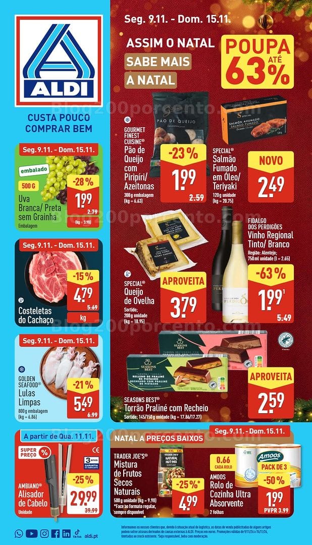 Antevisão Folheto ALDI Promoções de 9 a 15 novembro