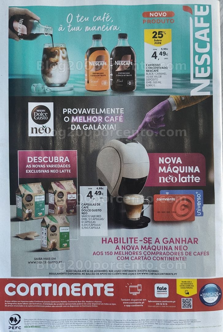 Antevisão Folheto CONTINENTE Especial Bebidas Quentes Promoções de 13 a 25 outubro
