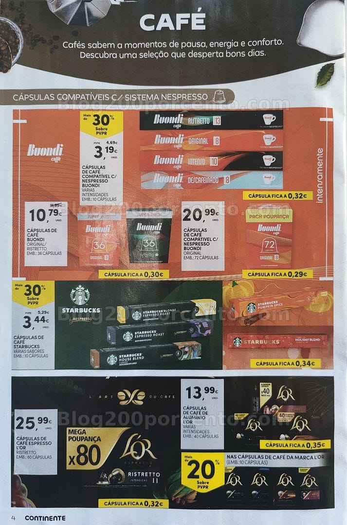 Antevisão Folheto CONTINENTE Especial Bebidas Quentes Promoções de 13 a 25 outubro