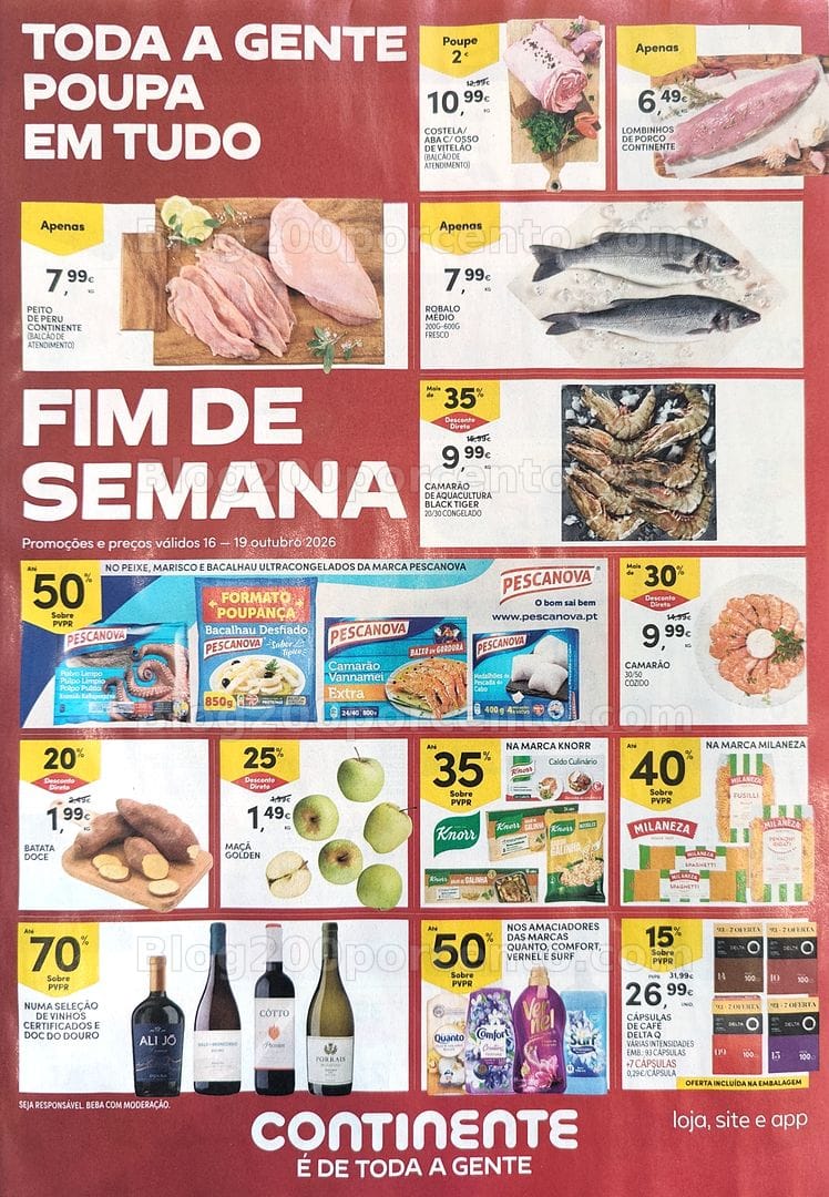Antevisão Folheto CONTINENTE Promoções Fim de Semana - 16 a 19 outubro