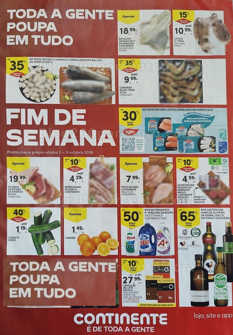Antevisão Folheto CONTINENTE Promoções Fim de Semana - 2 a 5 outubro