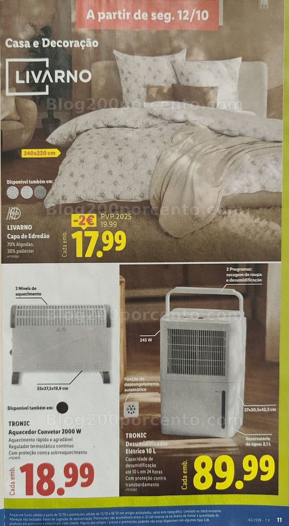 Antevisão Folheto LIDL Bazar Promoções de 12 a 22 outubro