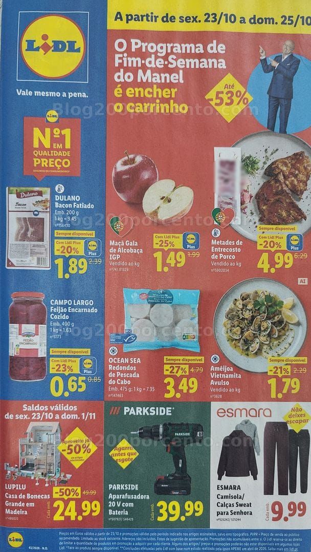 Antevisão Folheto LIDL Promoções Fim de Semana - 23 a 25 outubro