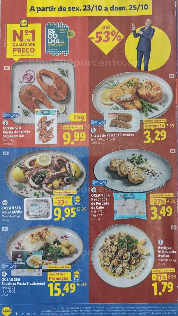 Antevisão Folheto LIDL Promoções Fim de Semana - 23 a 25 outubro