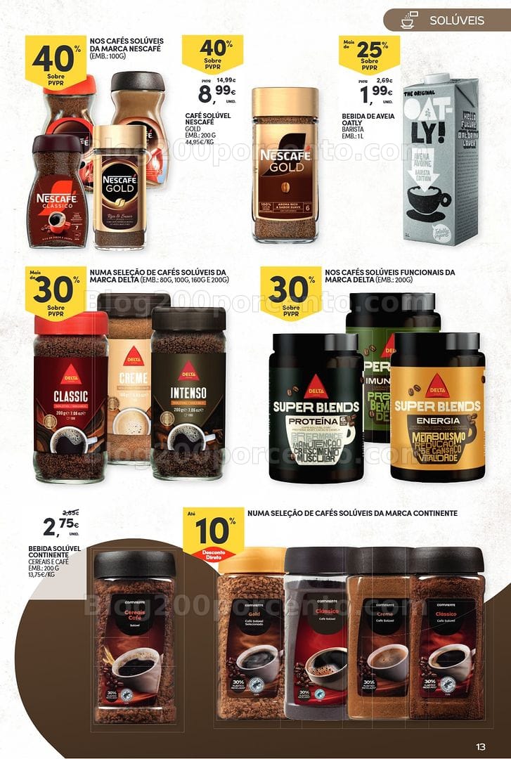 Antevisão Folheto CONTINENTE Bebidas Quentes Promoções de 13 a 25 outubro