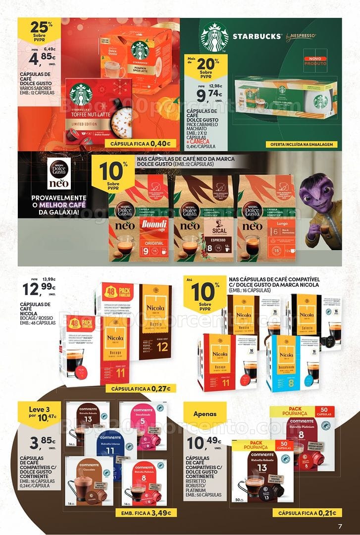 Antevisão Folheto CONTINENTE Bebidas Quentes Promoções de 13 a 25 outubro