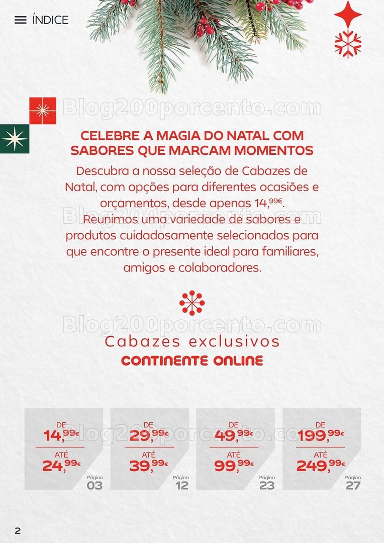 Antevisão Folheto CONTINENTE Cabazes de Natal Promoções de 6 outubro a 6 janeiro
