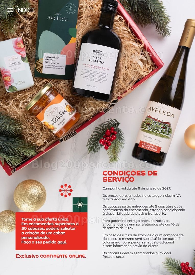 Antevisão Folheto CONTINENTE Cabazes de Natal Promoções de 6 outubro a 6 janeiro