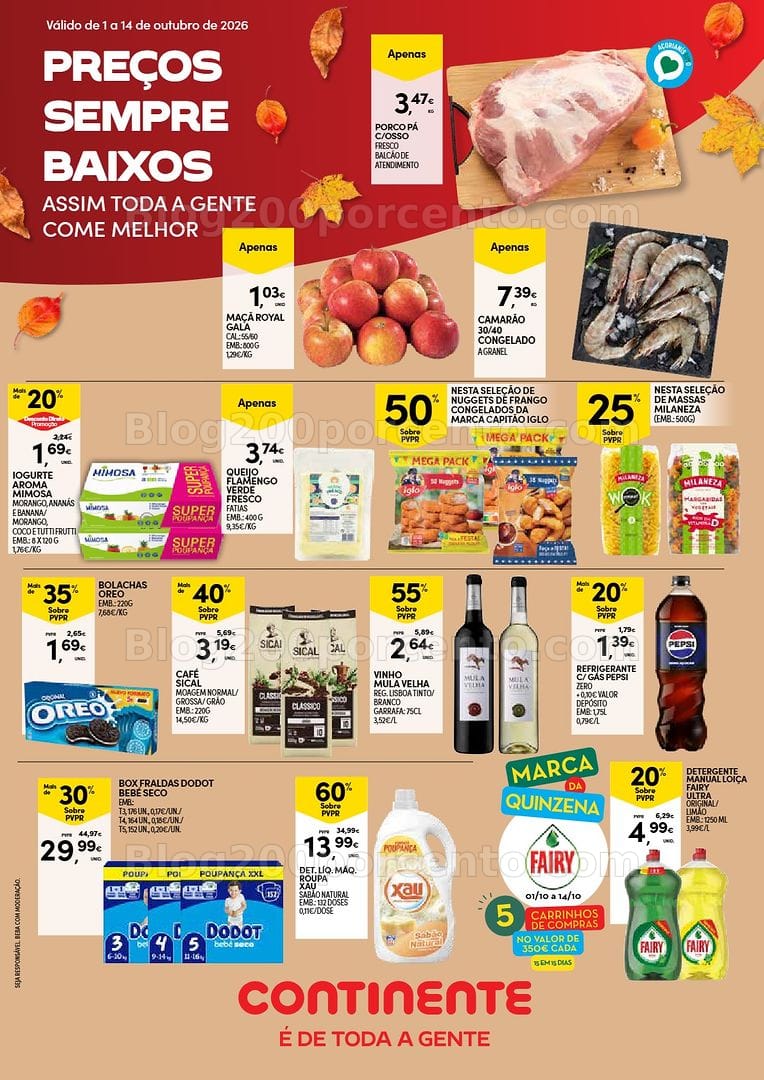 Antevisão Folheto CONTINENTE Açores Promoções de 1 a 14 outubro