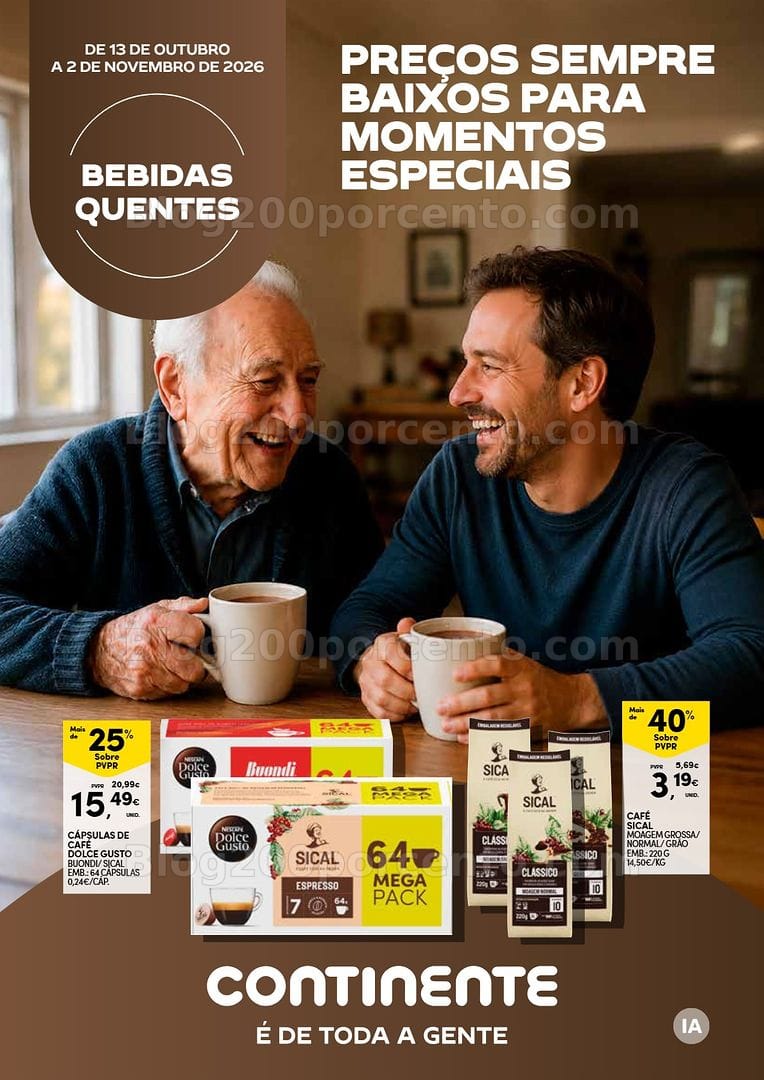 Antevisão Folheto CONTINENTE Açores Bebidas Quentes Promoções de 13 outubro a 2 novembro