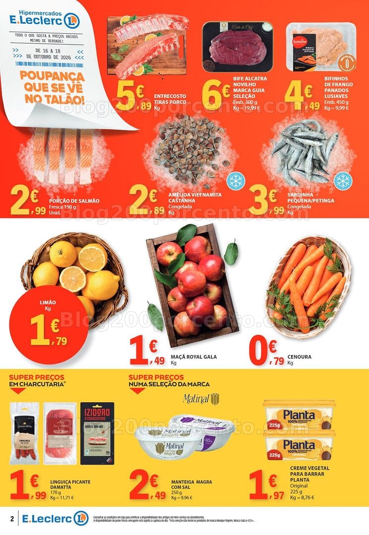 Antevisão Folheto E-LECLERC Promoções Fim de Semana - 16 a 18 outubro