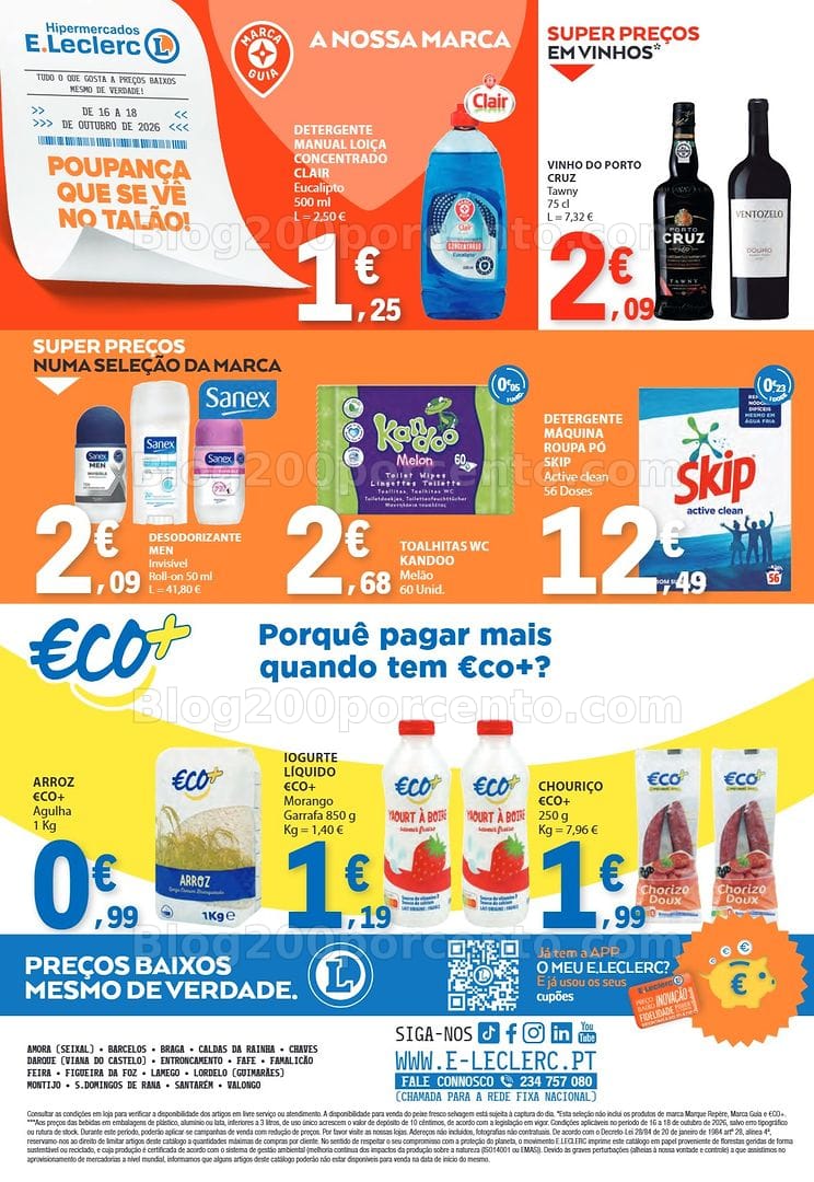 Antevisão Folheto E-LECLERC Promoções Fim de Semana - 16 a 18 outubro
