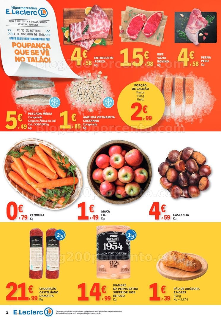 Antevisão Folheto E-LECLERC Promoções Fim de Semana - 30 outubro a 1 novembro