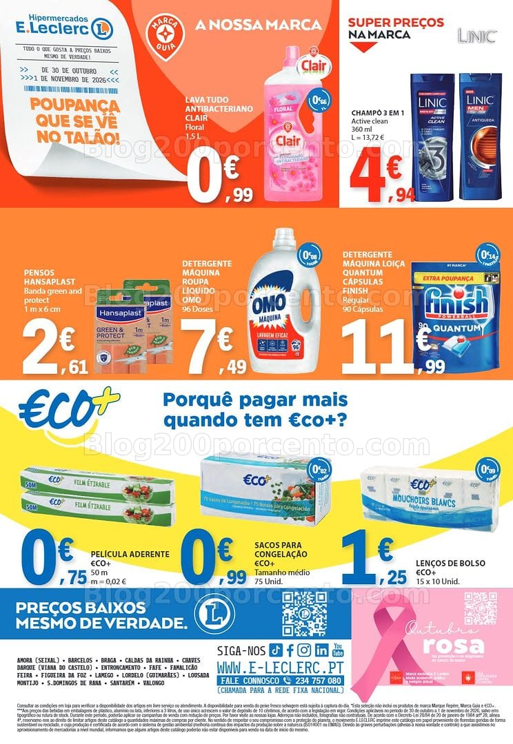 Antevisão Folheto E-LECLERC Promoções Fim de Semana - 30 outubro a 1 novembro