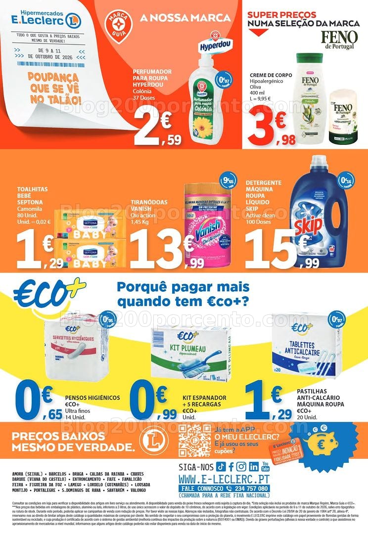 Antevisão Folheto E-LECLERC Promoções Fim de Semana - 9 a 11 outubro
