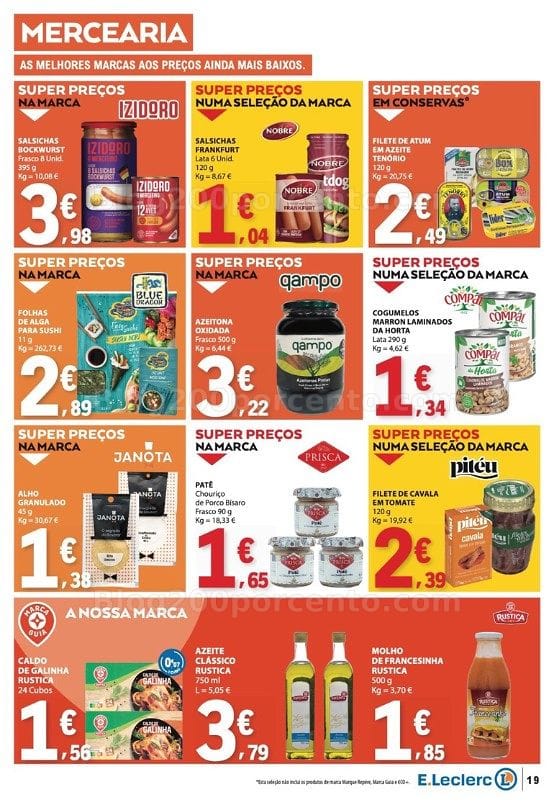 Antevisão Folheto E-LECLERC Promoções de 15 a 21 outubro