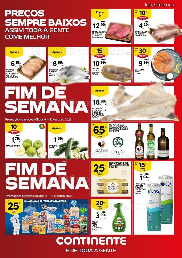 Antevisão Folheto CONTINENTE Promoções Fim de Semana - 9 a 12 outubro - Edição Digital