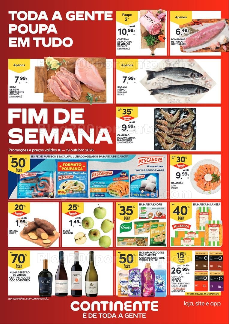 Antevisão Folheto CONTINENTE Promoções Fim de Semana - 16 a 19 outubro - Edição Digital