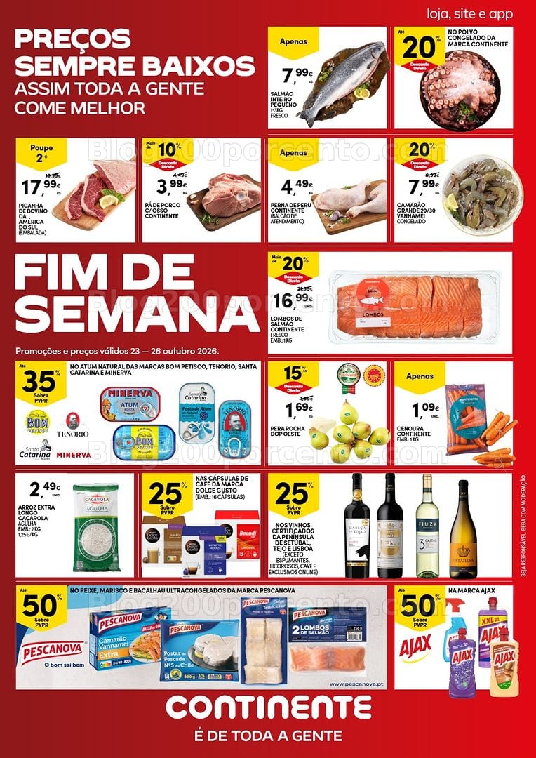 Antevisão Folheto CONTINENTE Promoções Fim de Semana - 23 a 26 outubro - Edição Digital